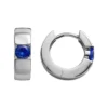 Designs By Gioelli Sterling Silver Lab-Created Sapphire Hoop Earrings