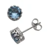 Designs By Gioelli Sterling Silver Lab-Created Aquamarine Stud Earrings -Designs By Gioelli Jewelry 1428466