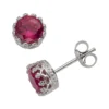 Designs By Gioelli Sterling Silver Lab-Created Ruby Stud Earrings -Designs By Gioelli Jewelry 1428468