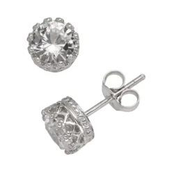 Designs By Gioelli Sterling Silver Lab-Created White Sapphire Stud Earrings