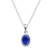 Designs By Gioelli Sterling Silver Lab-Created Sapphire Oval Pendant -Designs By Gioelli Jewelry 1526165