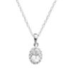 Designs By Gioelli Sterling Silver Lab-Created White Sapphire Oval Pendant -Designs By Gioelli Jewelry 1526167