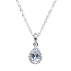 Designs By Gioelli Sterling Silver Lab-Created Aquamarine Teardrop Pendant