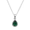 Designs By Gioelli Sterling Silver Lab-Created Emerald Teardrop Pendant -Designs By Gioelli Jewelry 1526179