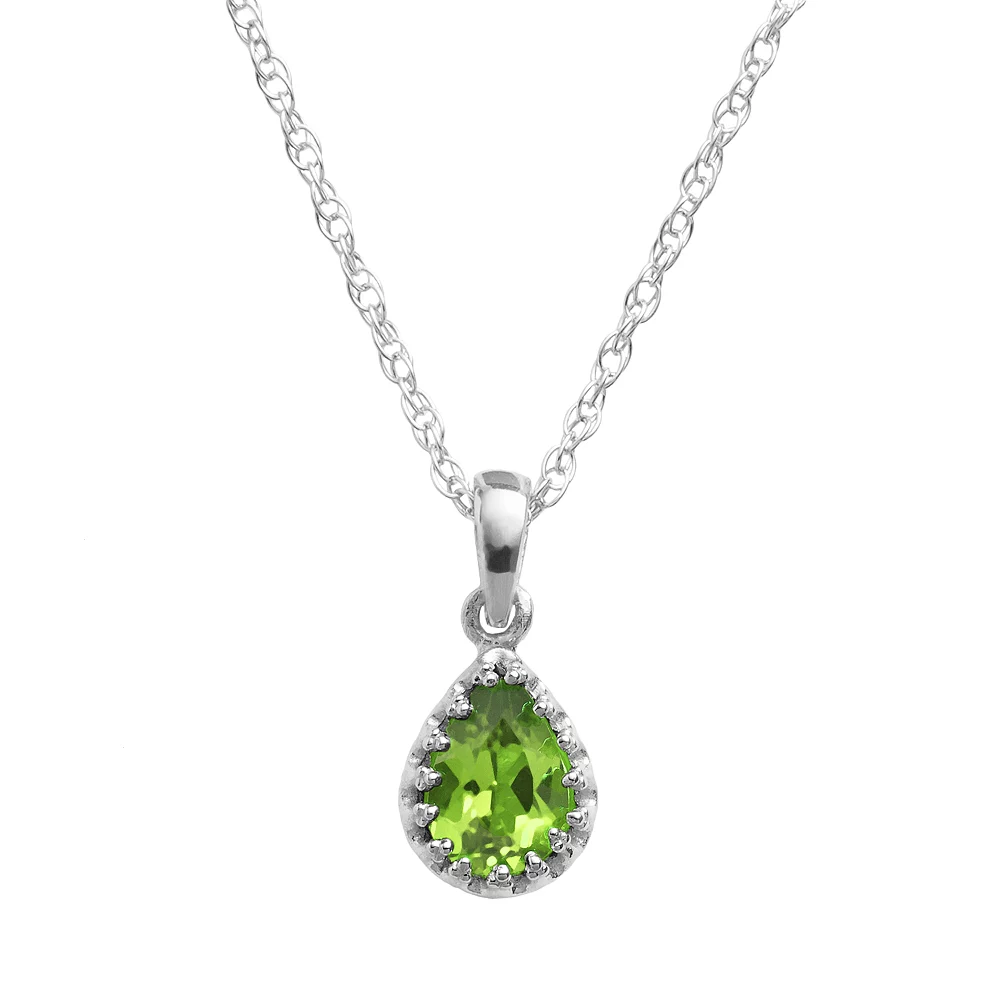 Designs By Gioelli Sterling Silver Peridot Teardrop Pendant 3 Designs By Gioelli Sterling Silver Peridot Teardrop Pendant