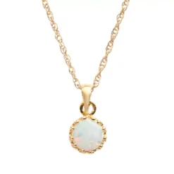 Designs By Gioelli 14k Gold Over Silver Lab-Created Opal Crown Pendant
