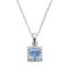 Designs By Gioelli Sterling Silver Lab-Created Aquamarine Square Pendant -Designs By Gioelli Jewelry 1526231