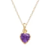 Designs By Gioelli 14k Gold Over Silver Amethyst Heart Crown Pendant -Designs By Gioelli Jewelry 1526276