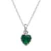 Designs By Gioelli Sterling Silver Lab-Created Emerald Heart Crown Pendant -Designs By Gioelli Jewelry 1526283