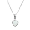Designs By Gioelli Sterling Silver Lab-Created Opal Heart Crown Pendant -Designs By Gioelli Jewelry 1526318