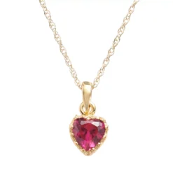 Designs By Gioelli 14k Gold Over Silver Lab-Created Ruby Heart Crown Pendant