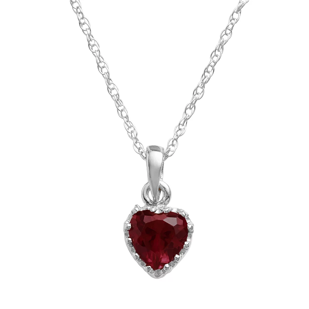 Designs By Gioelli Sterling Silver Garnet Heart Crown Pendant 3 Designs By Gioelli Sterling Silver Garnet Heart Crown Pendant