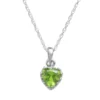 Designs By Gioelli Sterling Silver Peridot Heart Crown Pendant -Designs By Gioelli Jewelry 1526333