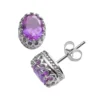 Designs By Gioelli Sterling Silver Amethyst Oval Crown Stud Earrings -Designs By Gioelli Jewelry 1526336