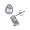 Designs By Gioelli Sterling Silver Lab-Created Aquamarine Crown Stud Earrings -Designs By Gioelli Jewelry 1526380