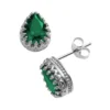 Designs By Gioelli Sterling Silver Lab-Created Emerald Crown Stud Earrings -Designs By Gioelli Jewelry 1526386