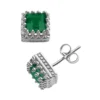 Designs By Gioelli Sterling Silver Lab-Created Emerald Crown Stud Earrings -Designs By Gioelli Jewelry 1526473