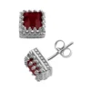 Designs By Gioelli Sterling Silver Genuine Garnet Sapphire Crown Stud Earrings -Designs By Gioelli Jewelry 1526483