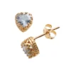 Designs By Gioelli 14k Gold Over Silver Lab-Created Aquamarine Heart Crown Stud Earrings -Designs By Gioelli Jewelry 1526563
