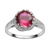 Designs By Gioelli Sterling Silver Lab-Created Ruby And Lab-Created White Sapphire Crown Ring -Designs By Gioelli Jewelry 1526633