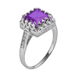 Designs By Gioelli Sterling Silver Amethyst And Lab-Created White Sapphire Crown Ring 5 Designs By Gioelli Sterling Silver Amethyst And Lab-Created White Sapphire Crown Ring -Designs By Gioelli Jewelry 1526653 ALT