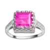 Designs By Gioelli Sterling Silver Lab-Created Pink Sapphire And Lab-Created White Sapphire Crown Ring -Designs By Gioelli Jewelry 1526661