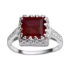 Designs By Gioelli Sterling Silver Garnet And Lab-Created White Sapphire Crown Ring -Designs By Gioelli Jewelry 1526668
