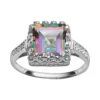 Designs By Gioelli Sterling Silver Rainbow Quartz And Lab-Created White Sapphire Crown Ring