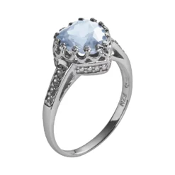 Designs By Gioelli Sterling Silver Lab-Created Aquamarine And Lab-Created White Sapphire Heart Crown Ring 5 Designs By Gioelli Sterling Silver Lab-Created Aquamarine And Lab-Created White Sapphire Heart Crown Ring -Designs By Gioelli Jewelry 1526679 ALT