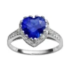 Designs By Gioelli Sterling Silver Lab-Created Sapphire And Lab-Created White Sapphire Heart Crown Ring -Designs By Gioelli Jewelry 1526685