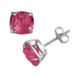 Designs By Gioelli Sterling Silver Lab-Created Ruby Stud Earrings