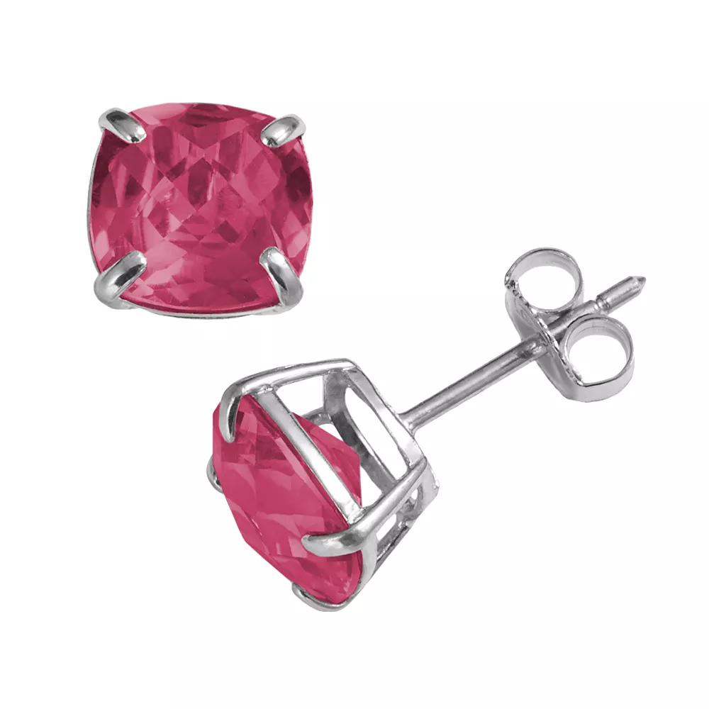 Designs By Gioelli Sterling Silver Lab-Created Ruby Stud Earrings 3 Designs By Gioelli Sterling Silver Lab-Created Ruby Stud Earrings