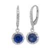 Designs By Gioelli Lab-Created Blue And White Sapphire Sterling Silver Halo Drop Earrings 1 Designs By Gioelli Lab-Created Blue And White Sapphire Sterling Silver Halo Drop Earrings -Designs By Gioelli Jewelry 1669594