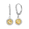 Designs By Gioelli Citrine And Lab-Created White Sapphire Sterling Silver Halo Drop Earrings -Designs By Gioelli Jewelry 1669596
