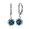 Designs By Gioelli London Blue Topaz And Lab-Created White Sapphire Sterling Silver Halo Drop Earrings -Designs By Gioelli Jewelry 1669601