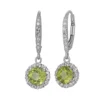 Designs By Gioelli Peridot And Lab-Created White Sapphire Sterling Silver Halo Drop Earrings -Designs By Gioelli Jewelry 1669605
