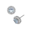 Designs By Gioelli Lab-Created Aquamarine And Lab-Created White Sapphire Sterling Silver Halo Stud Earrings 2 Designs By Gioelli Lab-Created Aquamarine And Lab-Created White Sapphire Sterling Silver Halo Stud Earrings -Designs By Gioelli Jewelry 1669796