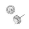 Designs By Gioelli Lab-Created White Sapphire Sterling Silver Halo Stud Earrings -Designs By Gioelli Jewelry 1669802