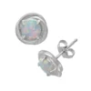Designs By Gioelli Sterling Silver Lab-Created Opal Swirl Stud Earrings -Designs By Gioelli Jewelry 1669812