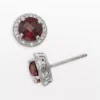 Designs By Gioelli Sterling Silver Garnet And Lab-Created White Sapphire Halo Stud Earrings 1 Designs By Gioelli Sterling Silver Garnet And Lab-Created White Sapphire Halo Stud Earrings -Designs By Gioelli Jewelry 1669829