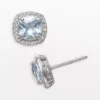 Designs By Gioelli Sterling Silver Lab-Created Aquamarine And Lab-Created White Sapphire Halo Stud Earrings 2 Designs By Gioelli Sterling Silver Lab-Created Aquamarine And Lab-Created White Sapphire Halo Stud Earrings -Designs By Gioelli Jewelry 1669836