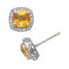 Designs By Gioelli Sterling Silver Citrine And Lab-Created White Sapphire Halo Stud Earrings -Designs By Gioelli Jewelry 1669841