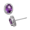 Designs By Gioelli Sterling Silver Amethyst And Lab-Created White Sapphire Halo Stud Earrings -Designs By Gioelli Jewelry 1669848
