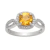 Designs By Gioelli Sterling Silver Citrine And Lab-Created White Sapphire Halo Ring 1 Designs By Gioelli Sterling Silver Citrine And Lab-Created White Sapphire Halo Ring -Designs By Gioelli Jewelry 1669913