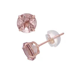 Designs By Gioelli 14k Rose Gold Simulated Morganite Doublet Stud Earrings