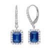 Designs By Gioelli Lab-Created Blue And White Sapphire Sterling Silver Drop Earrings -Designs By Gioelli Jewelry 1756608