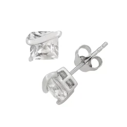 Designs By Gioelli Lab-Created White Sapphire Sterling Silver Stud Earrings