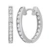 Designs By Gioelli Lab-Created White Sapphire 10k White Gold Hoop Earrings -Designs By Gioelli Jewelry 1998903