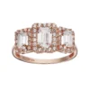 Designs By Gioelli Cubic Zirconia 10k Rose Gold Tiered Rectangle Ring -Designs By Gioelli Jewelry 2001377