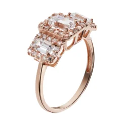 Designs By Gioelli Cubic Zirconia 10k Rose Gold Tiered Rectangle Ring -Designs By Gioelli Jewelry 2001377 ALT